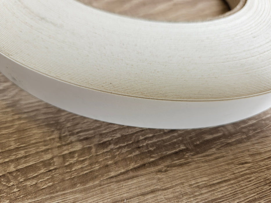 White PAINTABLE Iron On Edging 22mm / 50M