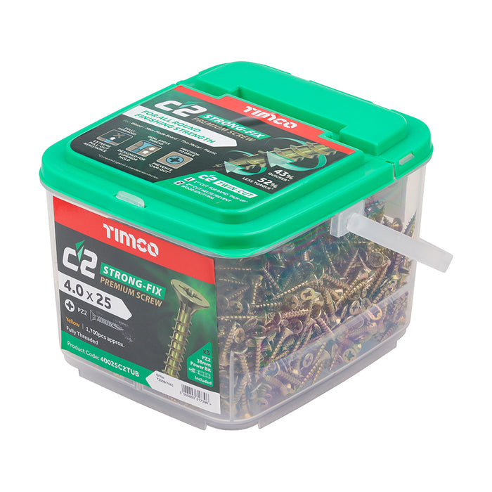 C2 Strong-Fix - PZ - Double Countersunk Tubs of Screws