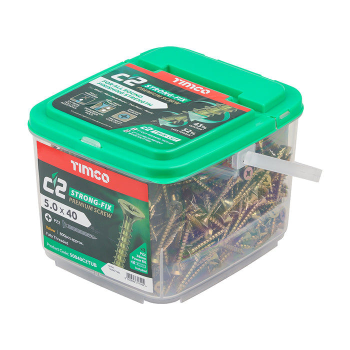 C2 Strong-Fix - PZ - Double Countersunk Tubs of Screws