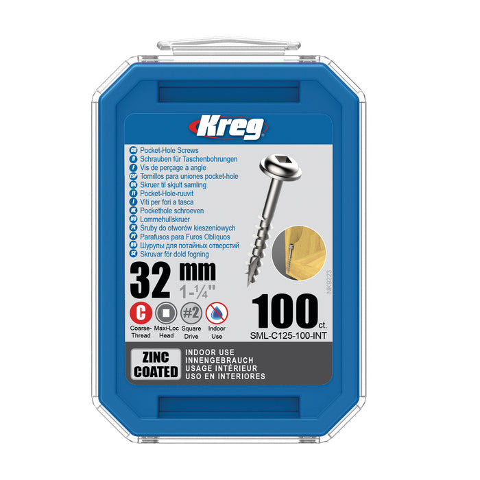Kreg Pocket Screws - 32mm / 1-1/4" #8 Coarse Washer-Head