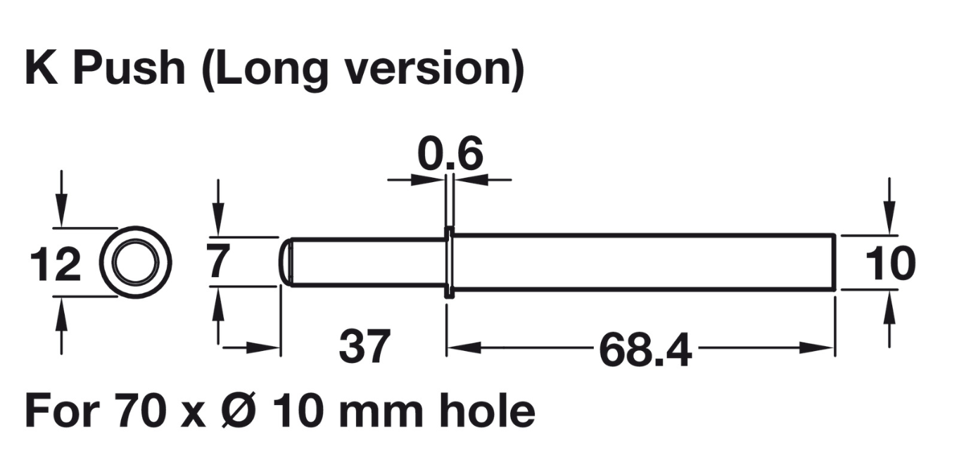 Touch Latch, Push to Open Piston with Magnet