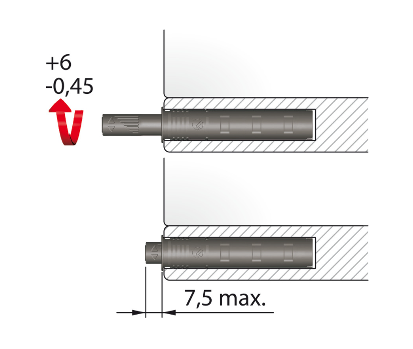 Touch Latch, Push to Open Piston with Magnet