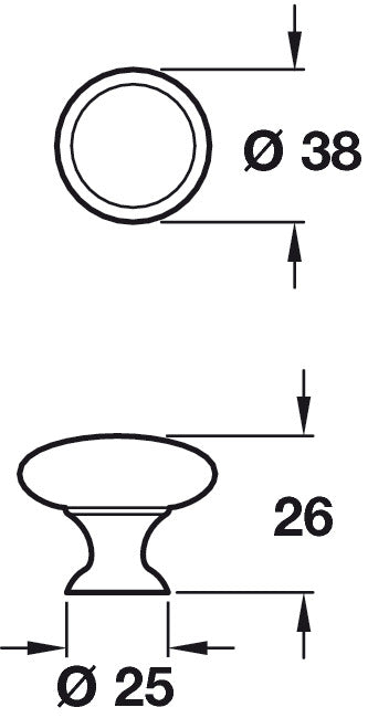 Henreitta Knob Stainless Steel (No.33)