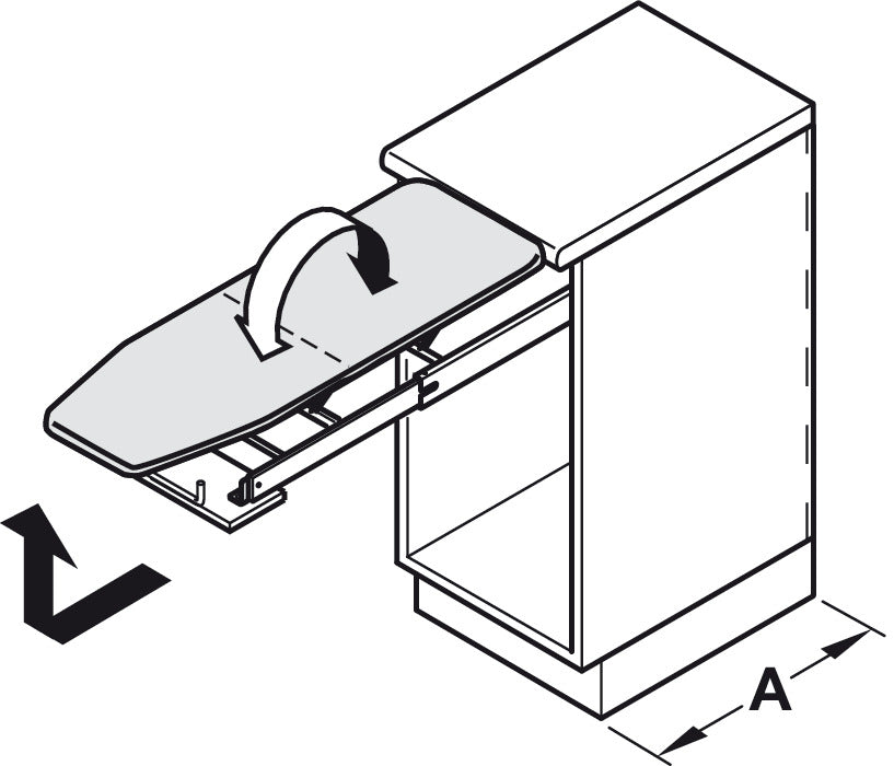Ironing Board, Built-in, Ironfix with cover