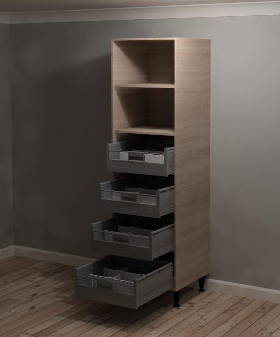 Assembled Larder Units Dark Walnut (2150mm)