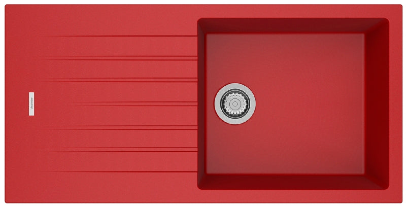 Tivoli Poppy Red Composite Single Bowl Sink