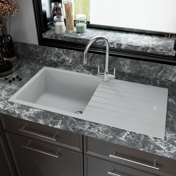 Tivoli White Composite Single Bowl Sink