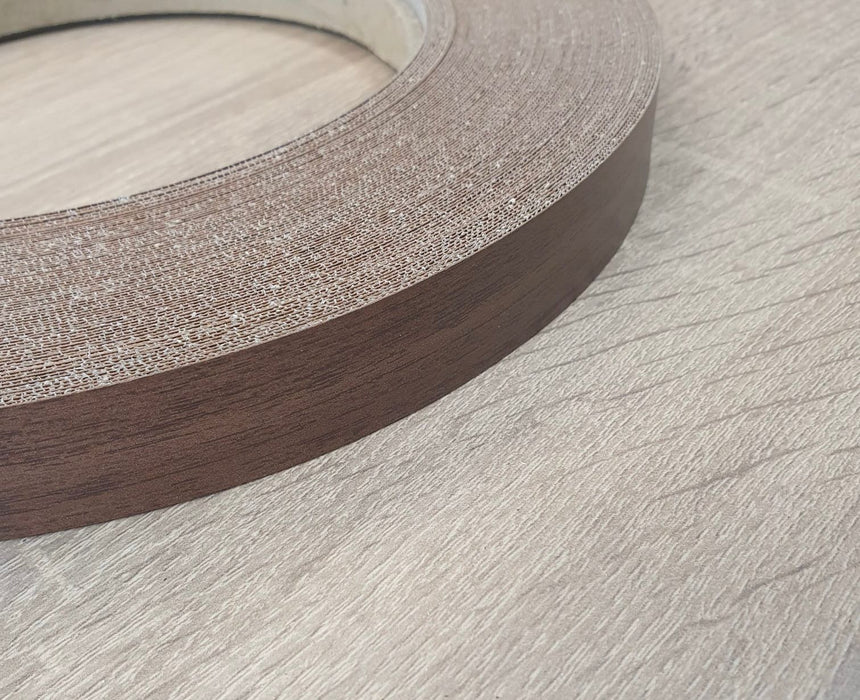 Dark Walnut Iron On Edging 22mm / 50M