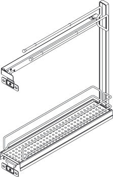 Storage Basket Set, with Towel Holder, 90°, Width 100 mm, Vauth-Sagel VS SUB Slim