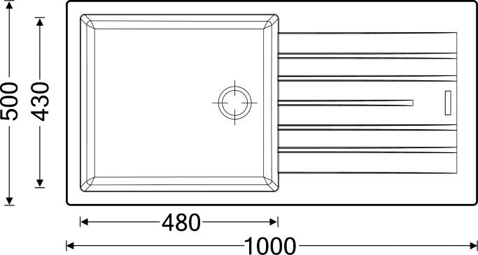 Tivoli Grey Composite Single Bowl Sink