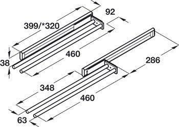 Hafele Towel Rail, with Two Arms, Aluminium