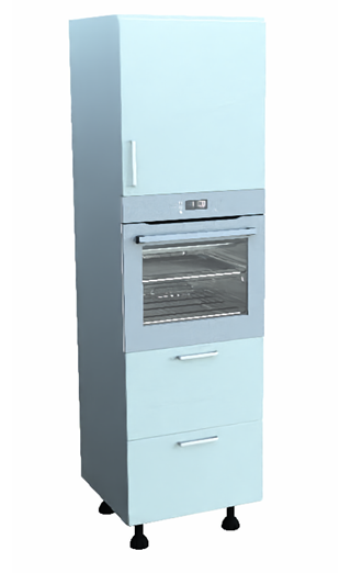Zola Soft-Matte 600mm Single Oven Unit With Drawers (2150mm)